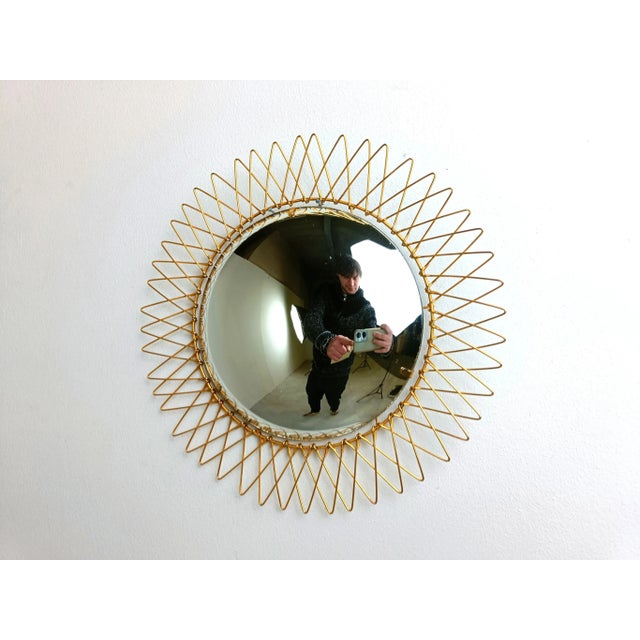 Vintage Bohemian Gilt Sunburst Mirror, 1960s For Sale - Image 6 of 11