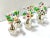 An exquisite set of miniature Czech art glass place card holders designed as delicate potted flower bouquets. Each tiny...