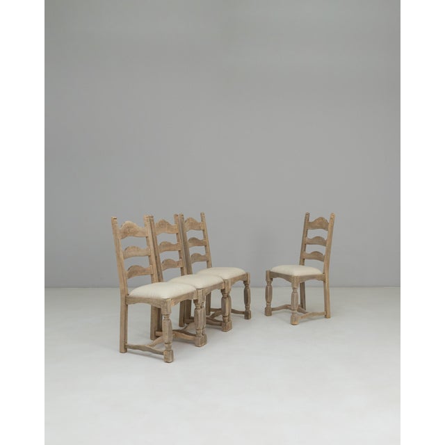 20th Century French Oak Dining Chairs With Upholstered Seats - Set of 4 For Sale - Image 16 of 18