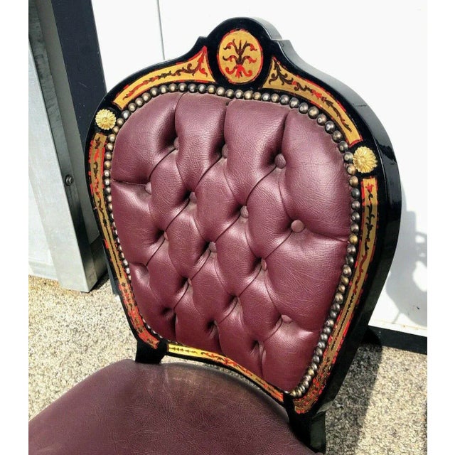 French André Charles Boulle Style Accent Side Chair For Sale - Image 3 of 11