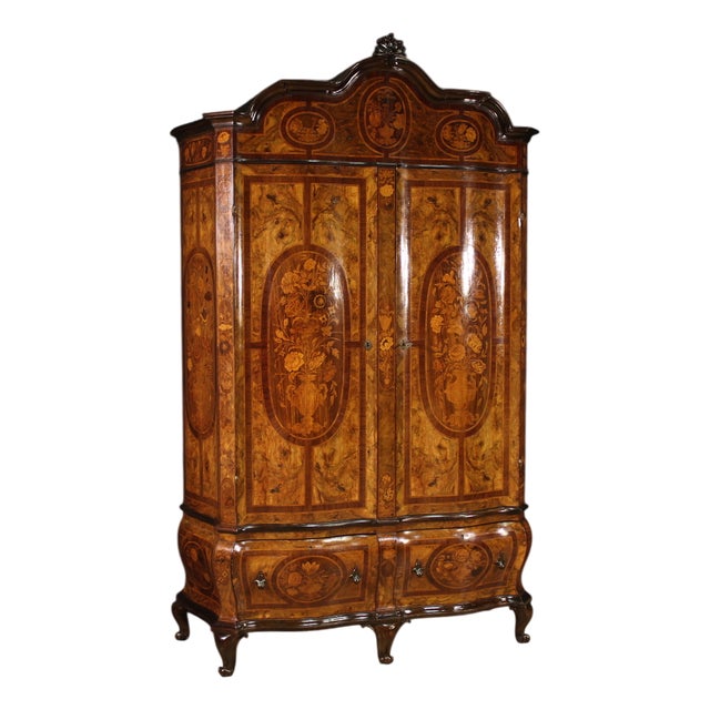 Louis XV Inlaid Lombard Wardrobe, 1950 For Sale