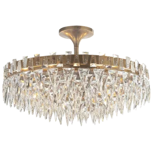 Joe Nye for Visual Comfort Signature Trillion Large Flush Mount in Hand-Rubbed Antique Brass