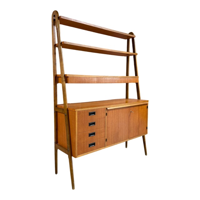 Ab Svenska Ramfabriken, Bookcase Hutch, Teak, Beech, Sweden, 1950s For Sale