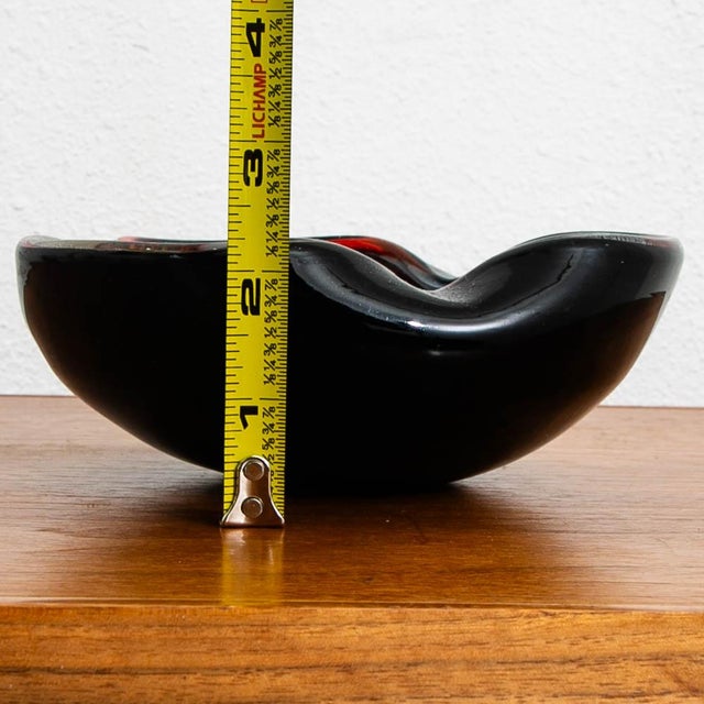 Mid Century Modern Smoking Ashtray Art Glass Multicolored Glaze Vintage Catch All For Sale - Image 11 of 12