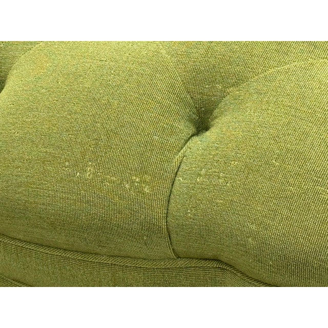 Bespoke Green Tufted Ottoman + Casters For Sale - Image 11 of 12