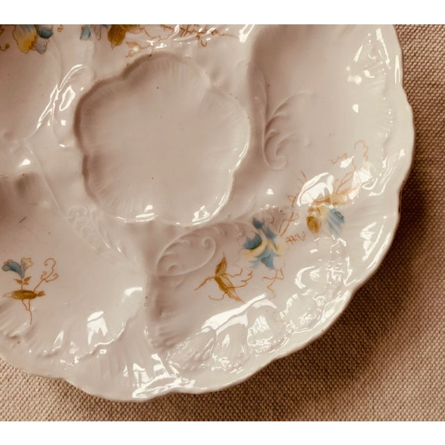 Early 19th Century Early 19th Century French Porcelain Oyster Plate - Rococo Inspired For Sale - Image 5 of 11