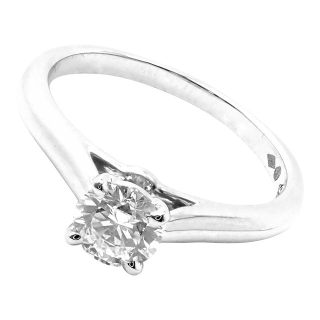 Cartier Platinum .40ct VVS1/G Diamond Solitaire Engagement Ring, size 4.75 For Sale