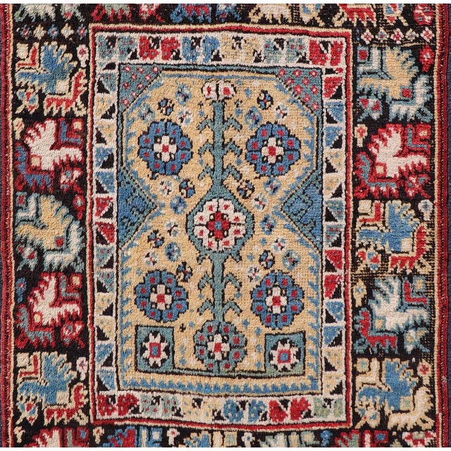 Tan Antique Manastir Rug With Floral Medallion Design 3'3 X 4'6 For Sale - Image 8 of 9