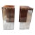 Wood and Acrylic Side Tables With Brass Accents- A Pair For Sale