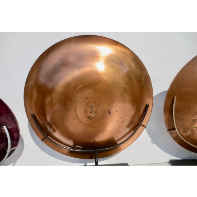 Assembled Set of 3 MCM Enamel Copper Trays - A Set of 3 For Sale - Image 12 of 13