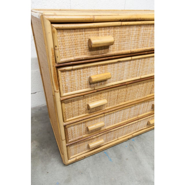 Vintage Rattan Chest of Drawers, 1970 For Sale - Image 9 of 17