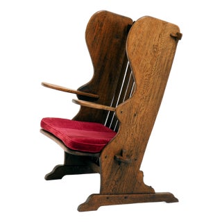 Antique Dutch Arts and Crafts Oak Hall Bench, 1890s For Sale