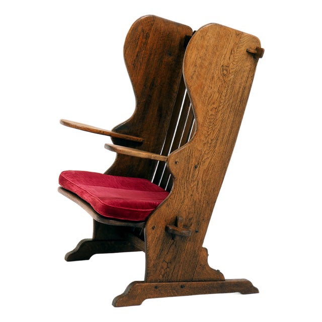 Antique Dutch Arts and Crafts Oak Hall Bench, 1890s For Sale