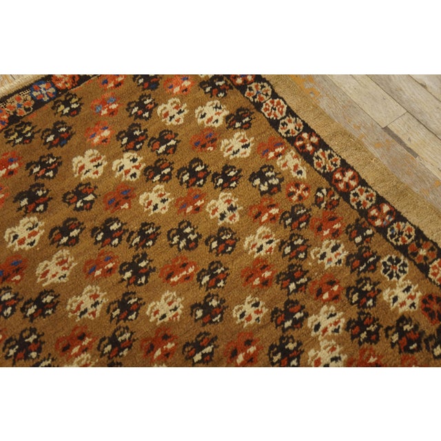 1890s Brown Geometric Tribal Antique n.w. Persian Bakshaiesh Rug 2'9" X 4'4" Handknotted Wool Carpet For Sale - Image 16 of 18