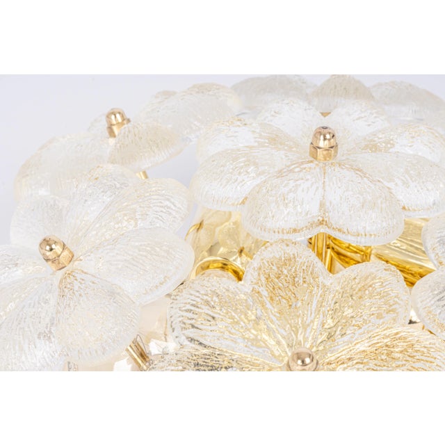 Petite German Glass Flower Wall Light by Ernst Palme, 1970s For Sale - Image 6 of 11