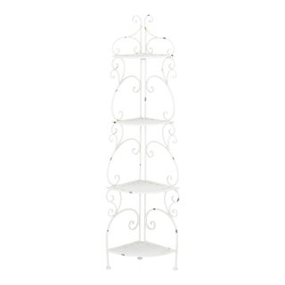 Turuca 4 Tier Corner Shelf - Antique White For Sale