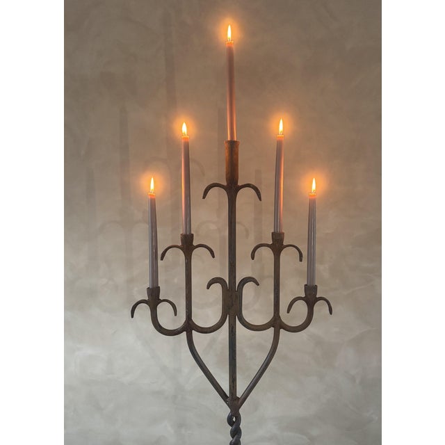 20th Century Wrought Iron Candelabra For Sale - Image 4 of 9
