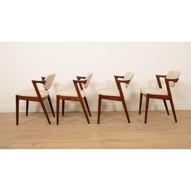 Vintage Rosewood Model 42 Dining Chairs from Kai Kristiansen, 1950s, Set of 4 For Sale - Image 7 of 15