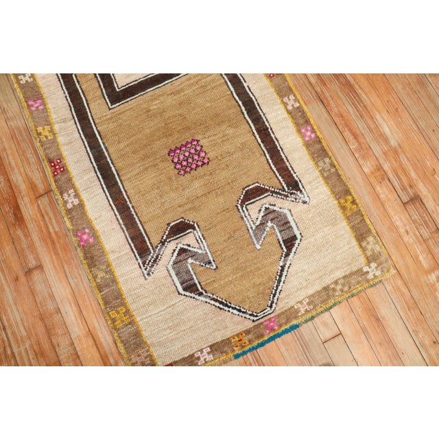 Mid 20th Century Vintage Tribal Turkish Prayer Rug - 2'8" x 3'11" For Sale - Image 5 of 9