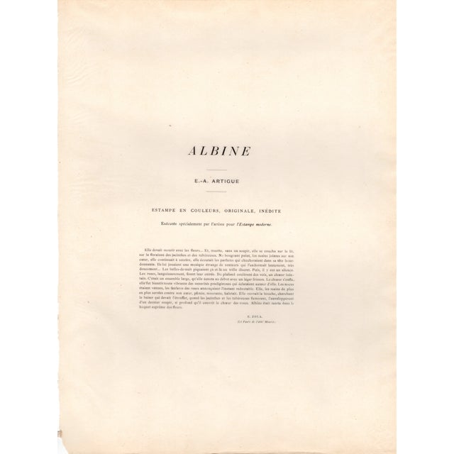 Albert-Émile Artigue, Albine, 1898, Lithograph on Paper For Sale - Image 8 of 11