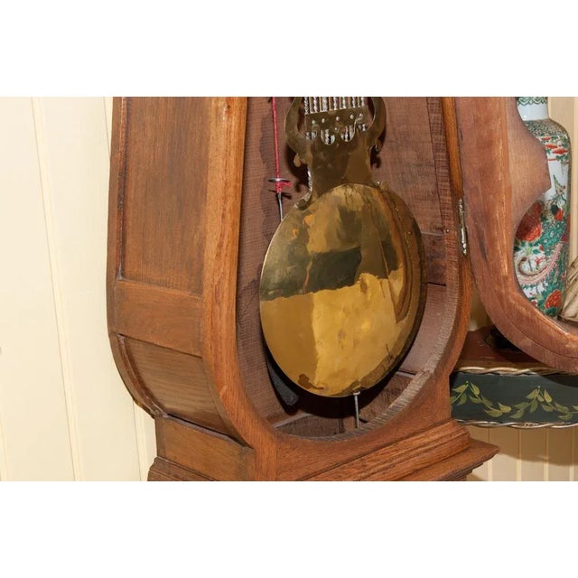 French French Antique Oak Long Case Clock For Sale - Image 3 of 8