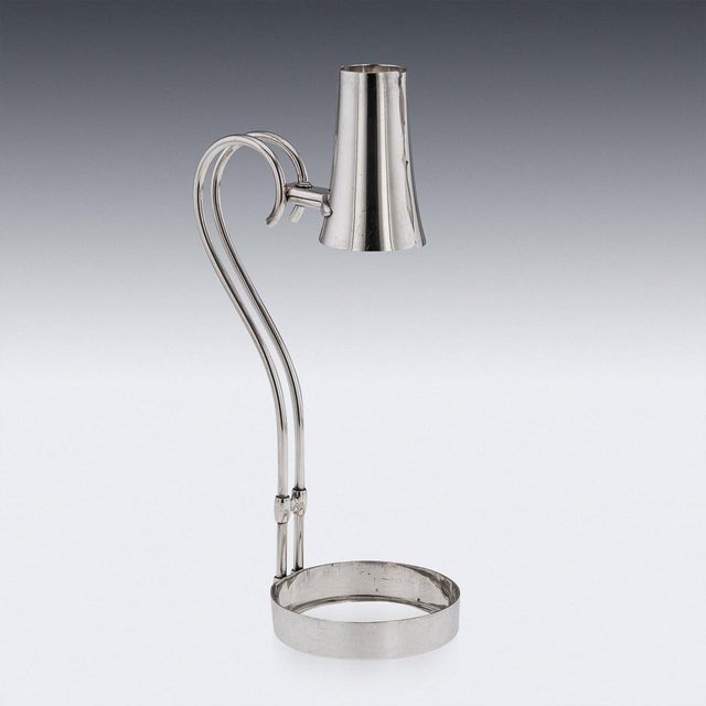 Antique American Art Deco Silver Wine Bottle Holder from Cartier, 1920 For Sale - Image 10 of 14