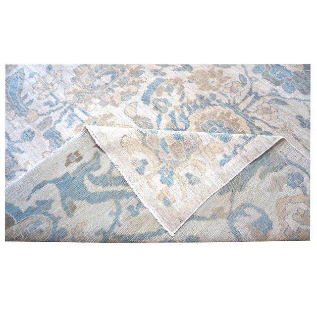Ivory 21st Century Persian Sultanabad Wool 10x14 Ivory, Tan & Blue Handmade Area Rug #1141086 For Sale - Image 8 of 12