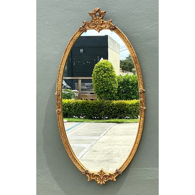 Vintage Rococo Style Gold Frame Mirror For Sale - Image 12 of 12