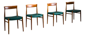 Dining Chairs in Botanical Green Vegan Leather, 1970s, Set of 4