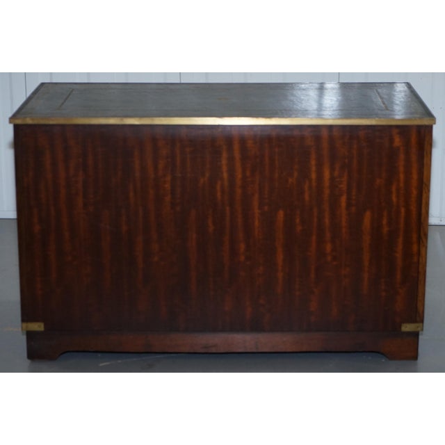 Reprodux Campaign Chest of Drawers with Leather Top by Bevan Funnell For Sale - Image 13 of 18