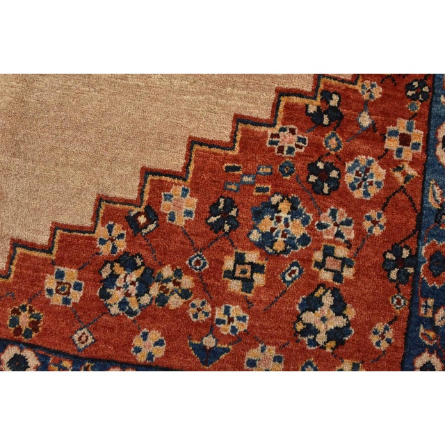 Gabbeh Rug 4’1” X 6’6” Beige Wool Vintage Tribal Hand-Knotted Oriental Carpet For Sale - Image 4 of 13