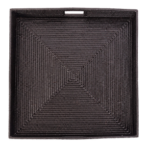 Artifacts Rattan Square Ottoman Tray with Cutout Handles