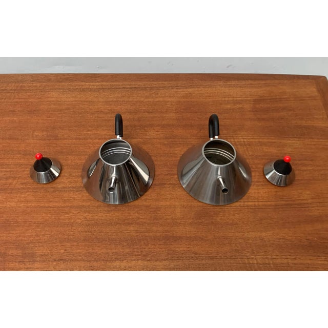 Japanese Postmodern Stainless Steel Kettle, Set of 2 For Sale - Image 6 of 18