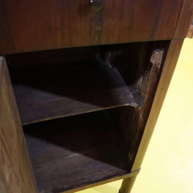 Brown Restoration Nightstands in Walnut with Drawer and Door For Sale - Image 8 of 13