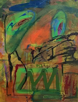 Mixed Media Abstract Painting on Stretched Canvas by Stephen Stilgenbauer