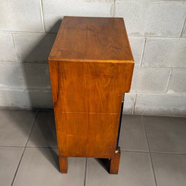 Empire Style Bedside Table with Ebonized Columns from Artigianato Italiano For Sale - Image 4 of 11