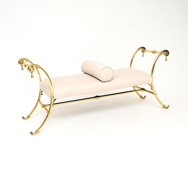 A stunning vintage French brass bench / stool, dating from the 1970’s. It is beautifully designed and is of amazing...