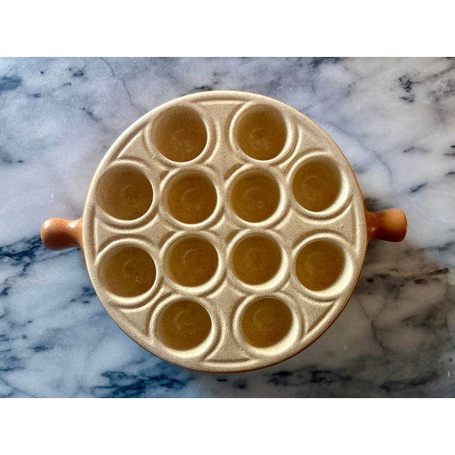 Vintage Emile Henry Stoneware Escargot Plates, France For Sale - Image 4 of 4