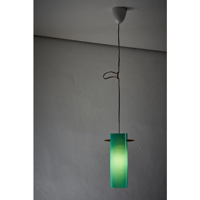 Wood Mid-Century Green Glass Cylinder with Wooden Stem Luxus, Sweden, 1960s For Sale - Image 7 of 8