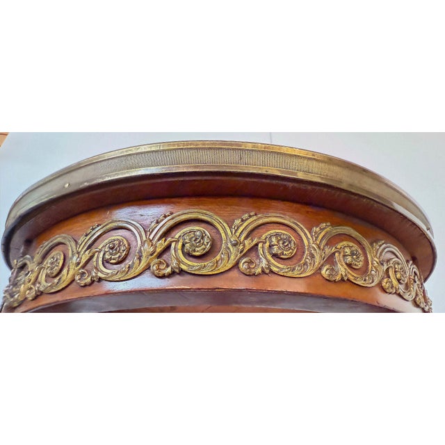 Brown French Tripod Pedestal Stand or Side Table of Walnut in the Louis XVI Style For Sale - Image 8 of 10