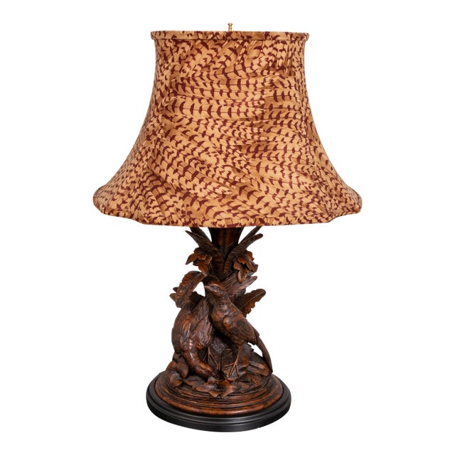 1990s Decorative Pheasant Base Table Lamp W. Shade For Sale