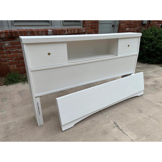 Vintage Full Size Bookcase Bed Frame- Head and Footboard Set of 2- Newly Painted For Sale - Image 4 of 6