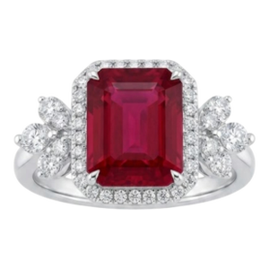 Natural Ruby 5.54cts & Diamond 0.73cts Ring in 18k Gold