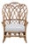 Coastal Bent Rattan Wingback Chair For Sale