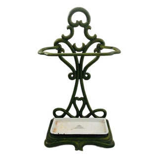 Late 19th Century Antique French Art Nouveau Iron Umbrella / Stick Stand For Sale