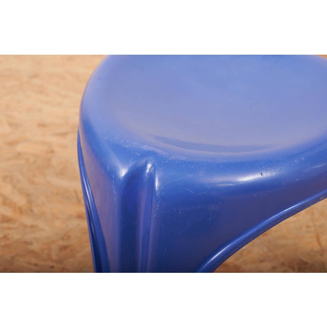 Model 1734 Garden Stools in Dark Blue and Orange Fiberglass by Walter Frey for Stella, 1965, Set of 2 For Sale - Image 9 of 13