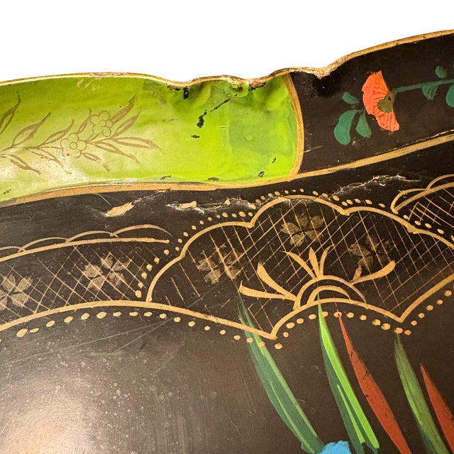 1920s Japanese Papier-Mâché Lacquer Tray C. 1920s For Sale - Image 5 of 8