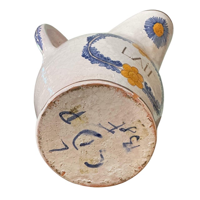 White Antique French Pottery Milk Jug For Sale - Image 8 of 10