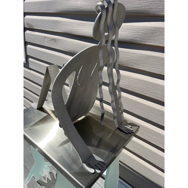 1980 Postmodern Fred Gartboz Aluminum Woman Body Magazine Rack For Sale In New York - Image 6 of 7