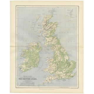 Map of the British Isles by A.K. Johnston, 1852 For Sale